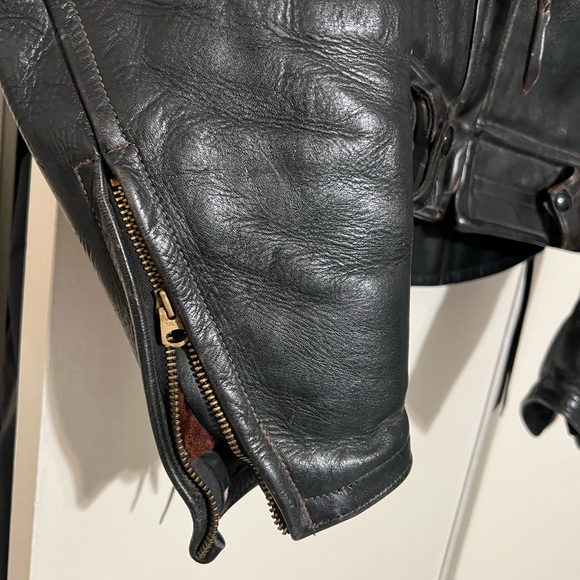 RARE Antique Leather Bomber Riding or Flight Jacket with detachable fur collar - Picture 3 of 5